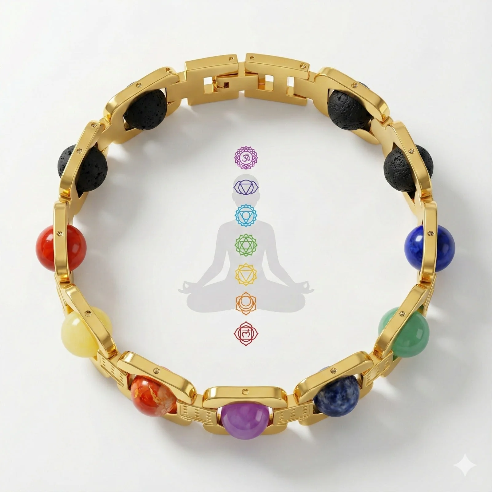 7 Chakra Natural Rudraksha Healing & Energy Balance Bracelet - Image 6